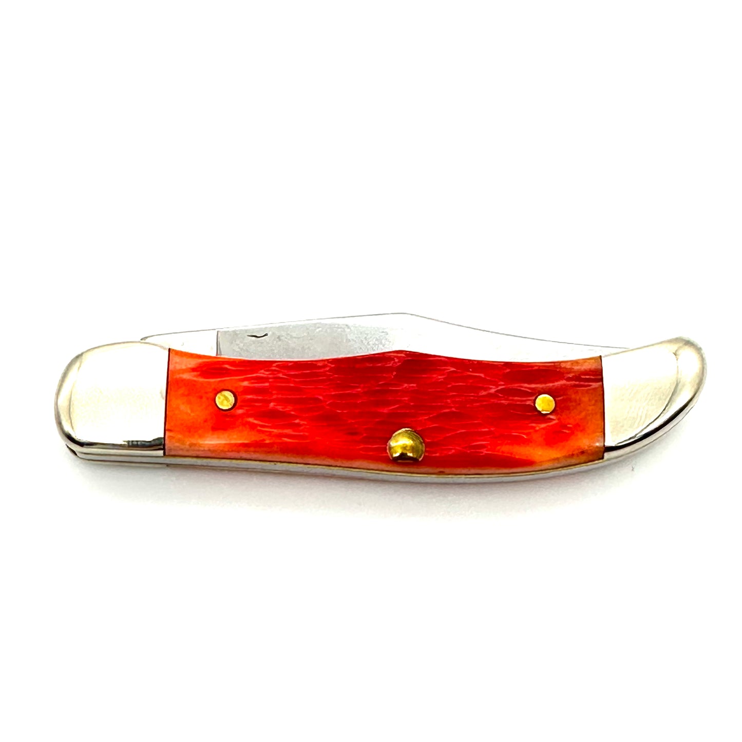 Case XX Pocket Hunter Folding Knife - Orange Blaze Bone Handles - TH61165 - 2010