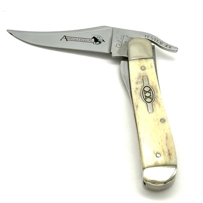 Case XX 61953L - Russlock Knife - Appaloosa Bone Handles - 2007