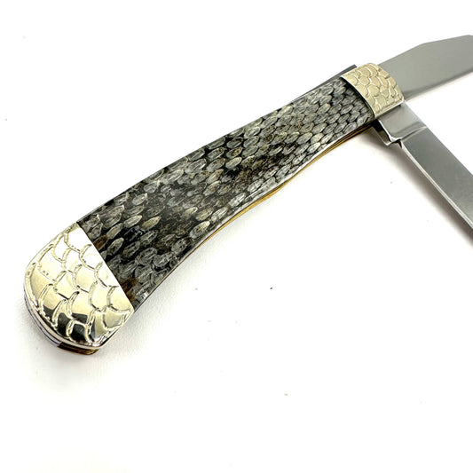 Hen & Rooster Bertram Cutlery 312-JW - Jester’s Wild Trapper - Snake Skin Handles