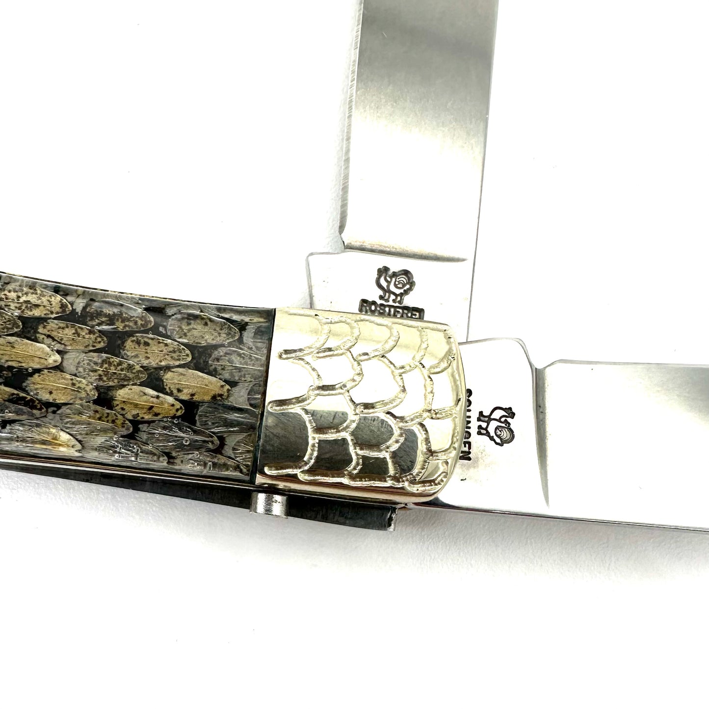 Hen & Rooster Bertram Cutlery 312-JW - Jester’s Wild Trapper - Snake Skin Handles