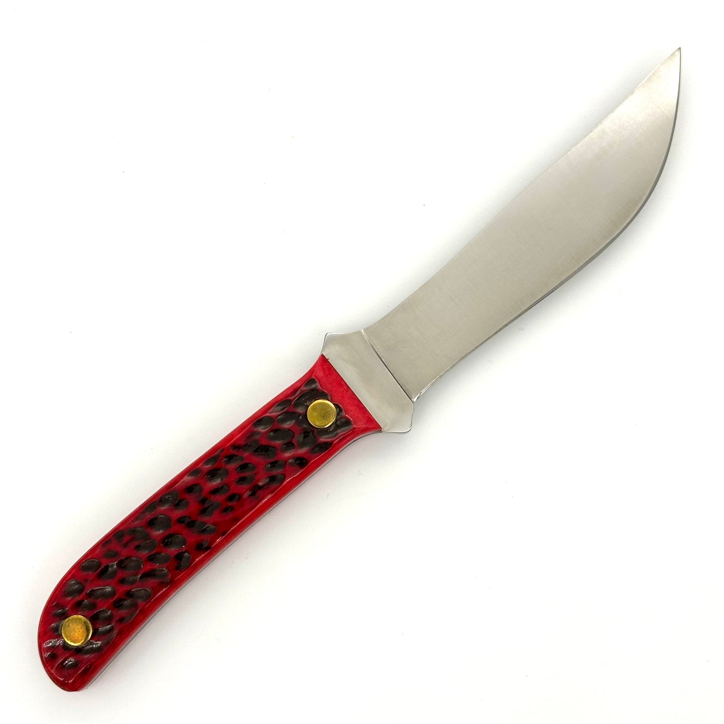 Westmark Handmade Cutlery - Fixed Blade Knife & Leather Sheath - Crimson Bone Handles - WM5278