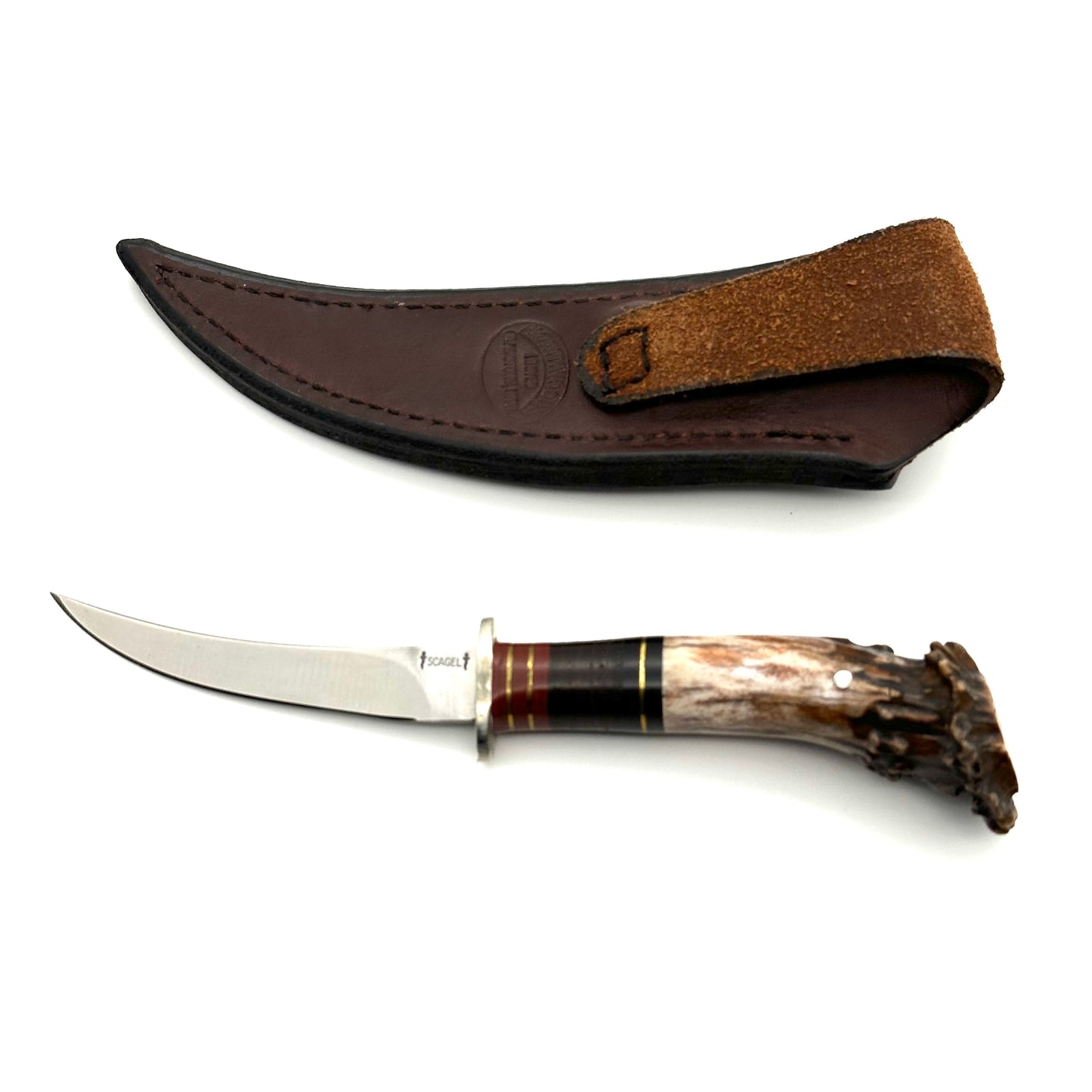 Northwoods Scagel Personal Knife - Whitetail Stag Handles with Spacers