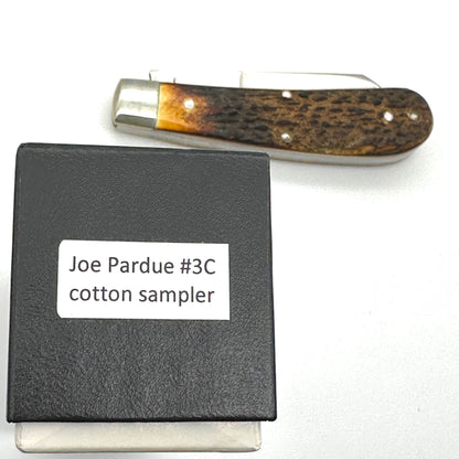 Queen #3C Cotton Sampler -  Joe Pardue 1 of 300 - Sambar Torched Stag Handles - QU-JP14TS