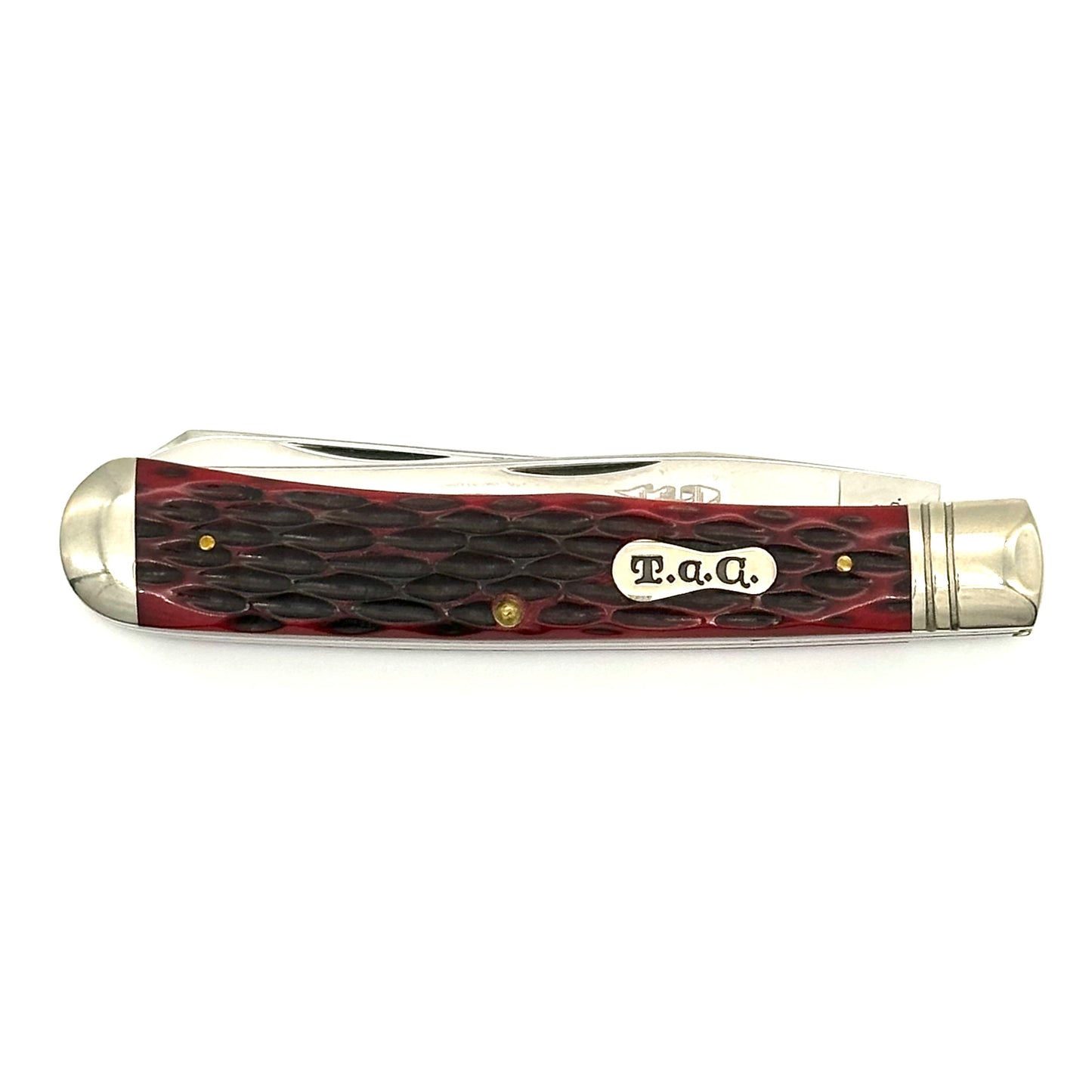 Titusville by Queen #19 Trapper - Fire Oak Jigged Bone Handles - TC819FO - 2008