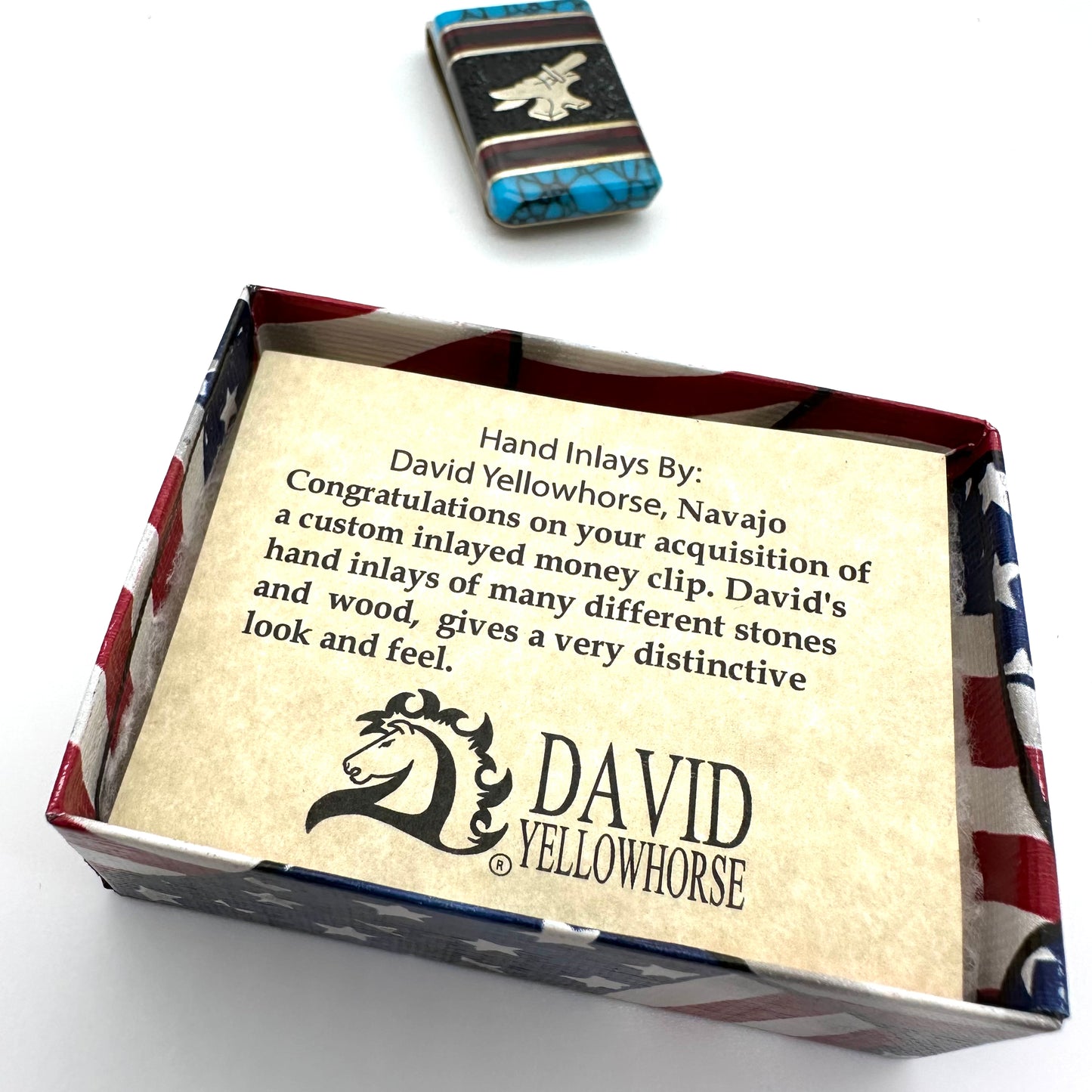 AG Russell by David Yellowhorse Hand Made Custom Inlayed Money Clip