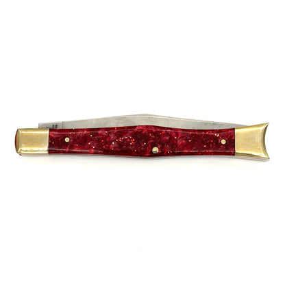 Bulldog Brand Solingen - Doctor’s or Fishtail Knife 1 Blade - Crushed Red Celluloid Handles - BD2007 - 2008