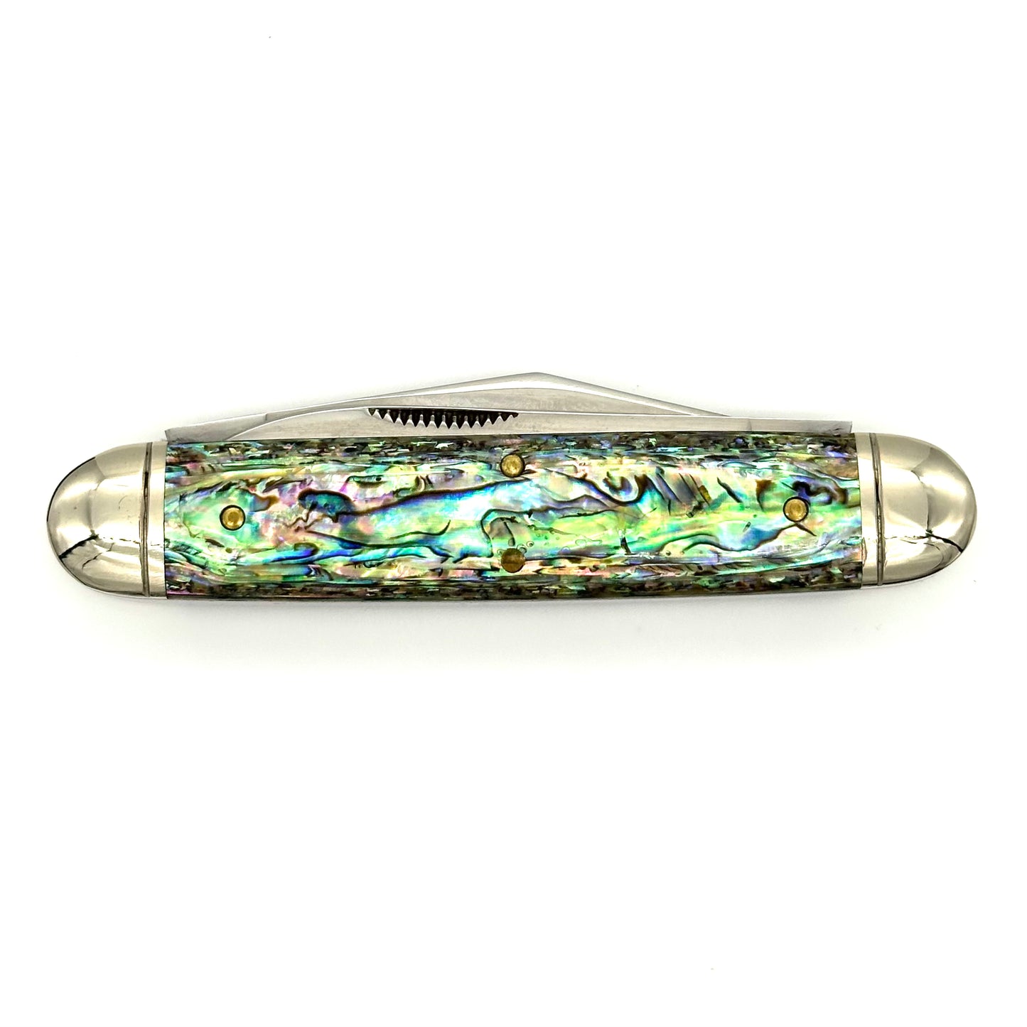 Bulldog USA (GEC) #14 Whittler 3 Blade Folding Knife - Genuine Heart Abalone Handles - 1 of 26 s/n 02 COA - 2009