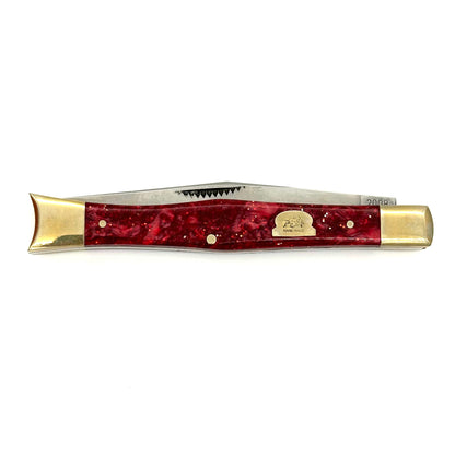 Bulldog Brand Solingen - Doctor’s or Fishtail Knife 1 Blade - Crushed Red Celluloid Handles - BD2007 - 2008