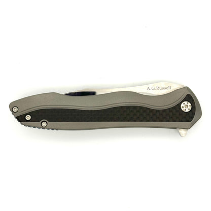 AG Russell Sinuate Frame-Lock - Titanium & Carbon Fiber Handles - AGYH-YQDO47X