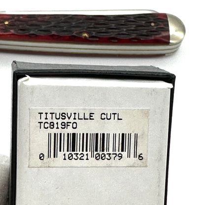 Titusville by Queen #19 Trapper - Fire Oak Jigged Bone Handles - TC819FO - 2008