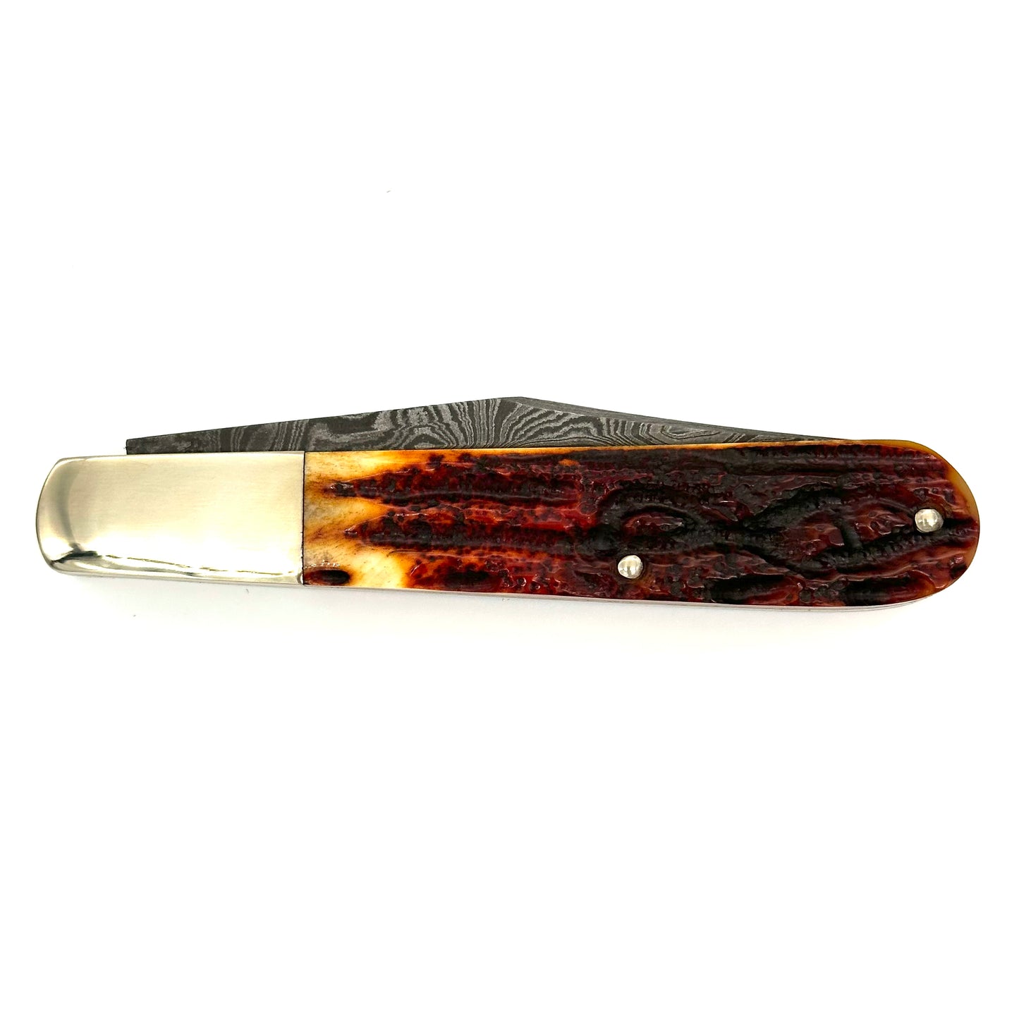 Remington Big Daddy Barlow Bullet - Damascus Blades - Amber Stag Handles - RB-1242D - 2009