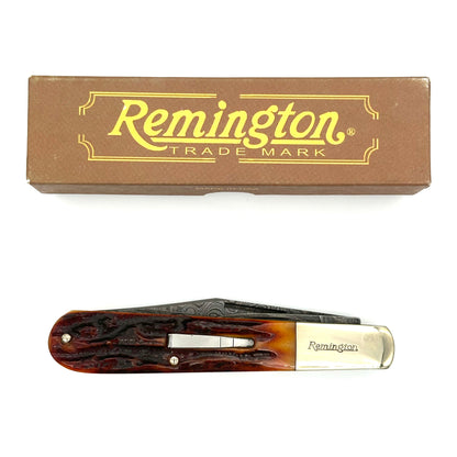 Remington Big Daddy Barlow Bullet - Damascus Blades - Amber Stag Handles - RB-1242D - 2009