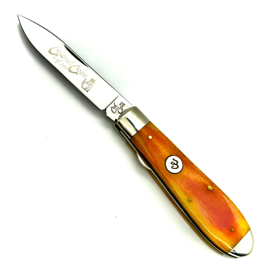 Colonel Coon - Tear Drop Jack Folding Knife - Smooth Orange Bone Handle - CC06SAG