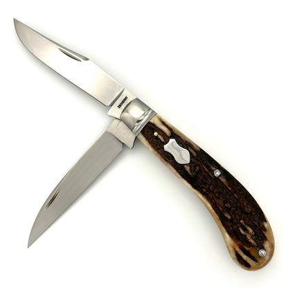 Zscherny Two Blade Wharncliffe Trapper - Stag Handles