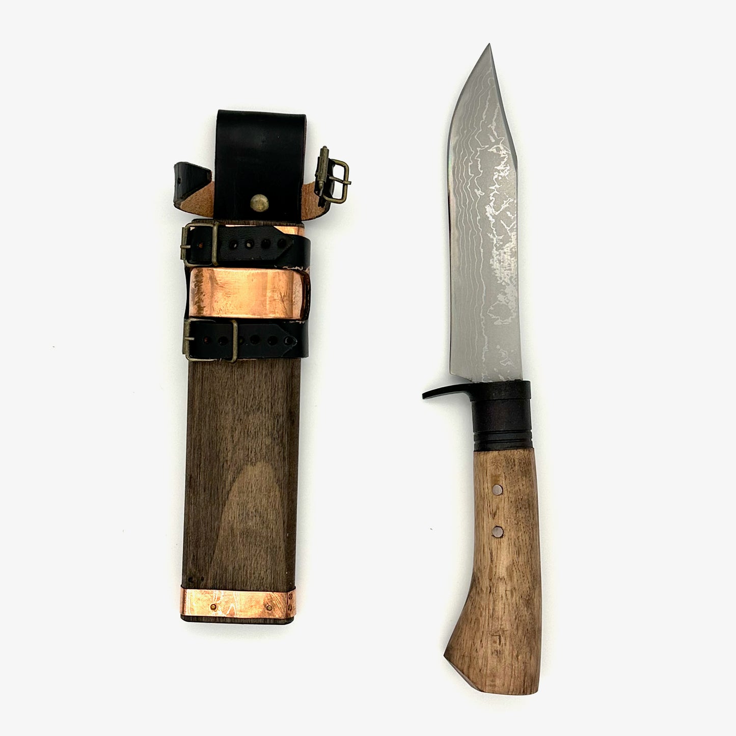 Kanetsune Yoroi - Damascus Blade - Magnolia Wood & Copper Sheath - KB128 / KT128