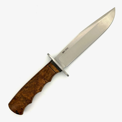 Morseth Model 6 Hunter's Bowie - 154CM Stainless - Burl Wood Handles - 2013 - M6-154-MES