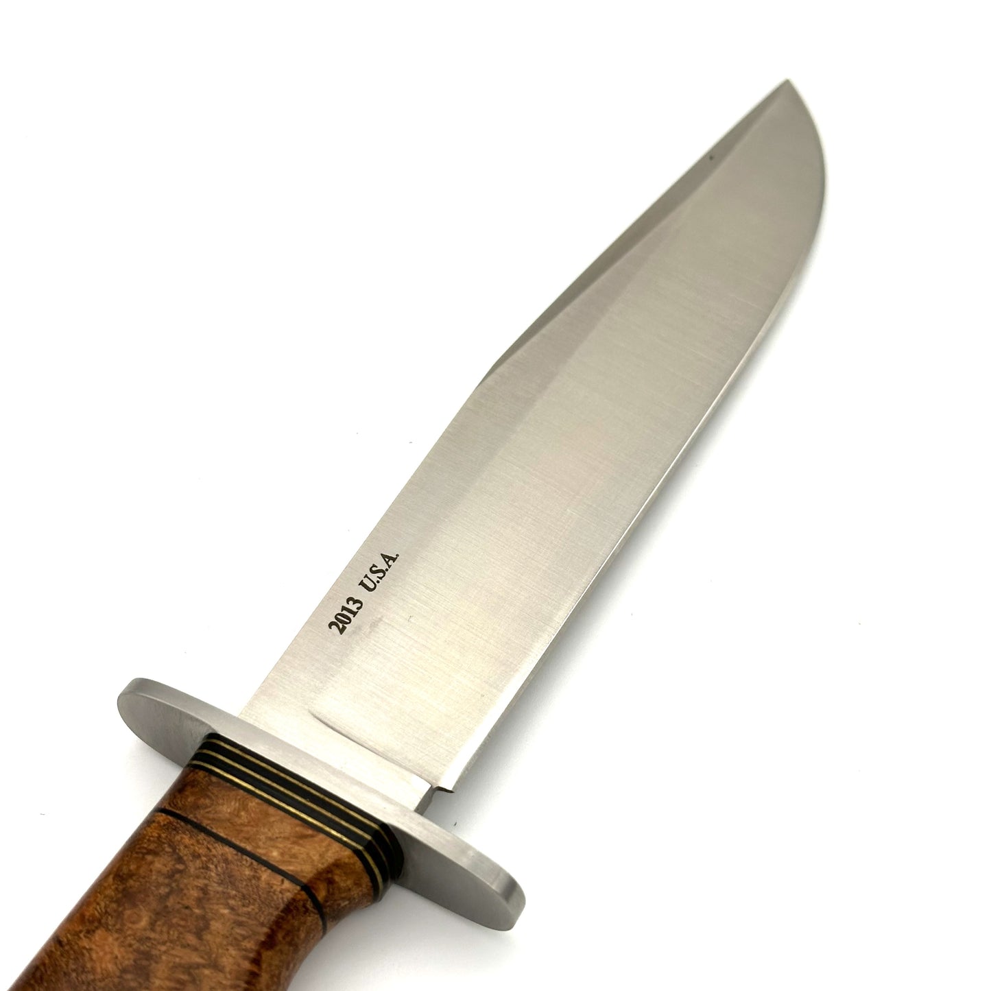 Morseth Model 6 Hunter's Bowie - 154CM Stainless - Burl Wood Handles - 2013 - M6-154-MES