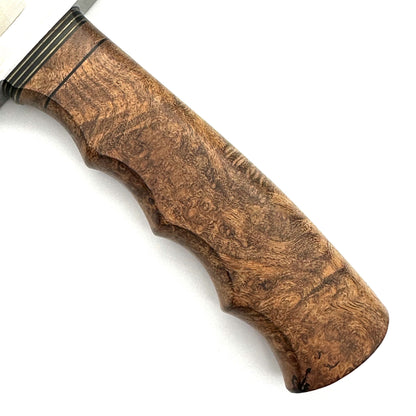 Morseth Model 6 Hunter's Bowie - 154CM Stainless - Burl Wood Handles - 2013 - M6-154-MES