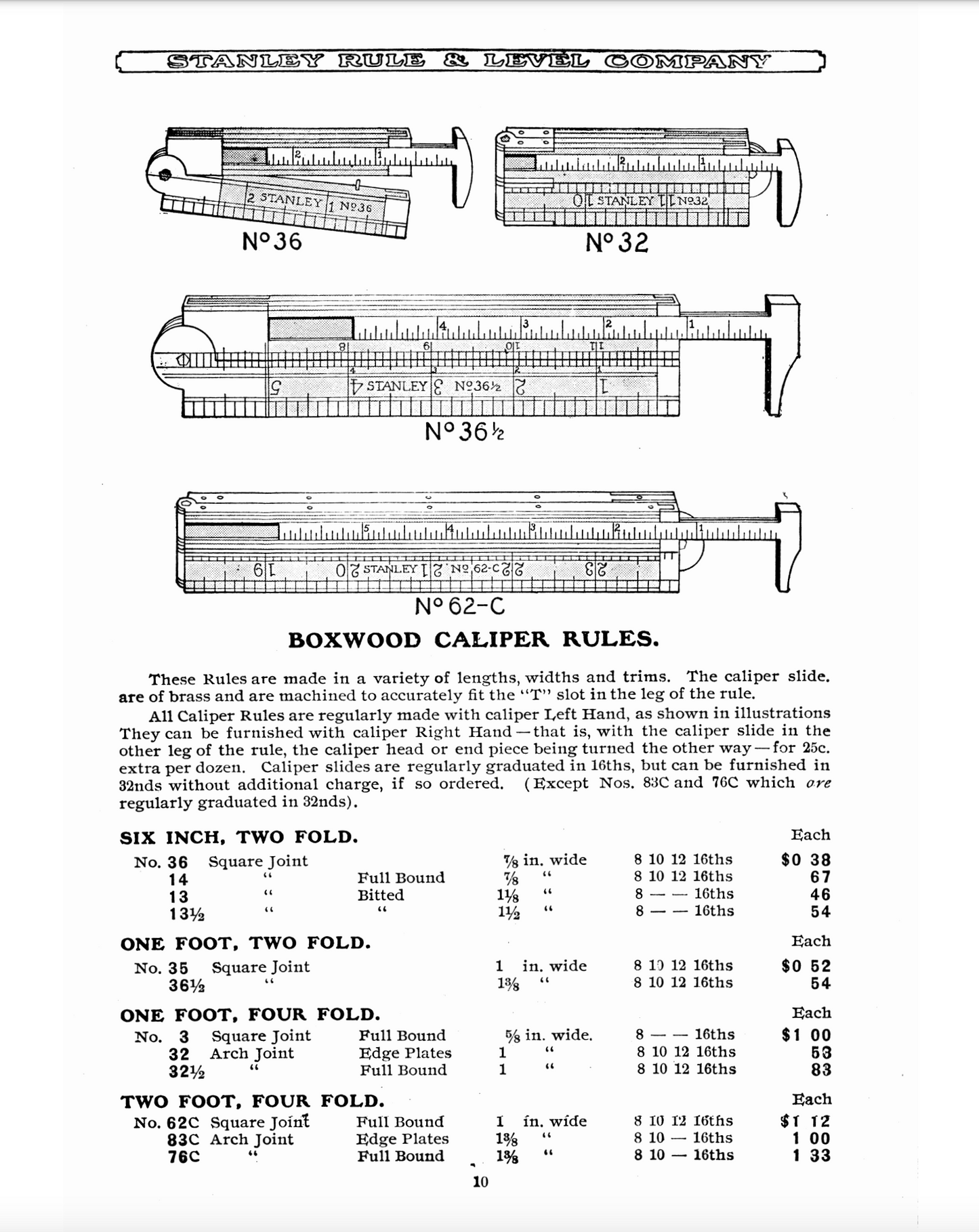 Stanley No. 36 1/2 - Boxwood Caliper Rule