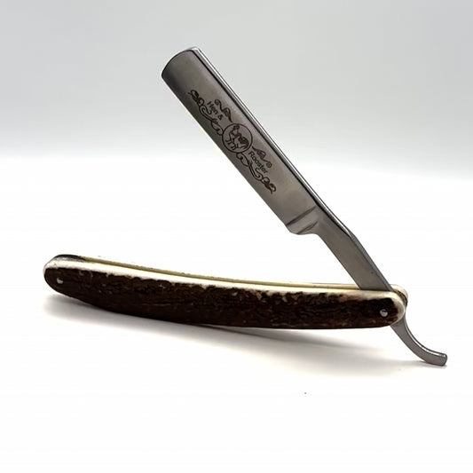 Hen & Rooster - Straight Razor - Brown Jigged Bone Handles - 401-DS